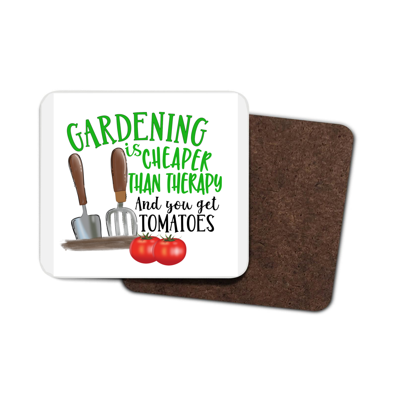 Gardening Is Like Therapy Hardboard Coaster